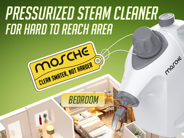 Multi-Surface Handheld Steam Cleaner with 11-Pieces Accessories, 15.2OZ All Natural Pressurized Steamer for Cleaning, Multipurpose Steam Cleaner for Home to Clean Dirt, Grout, Tile, Grease and More