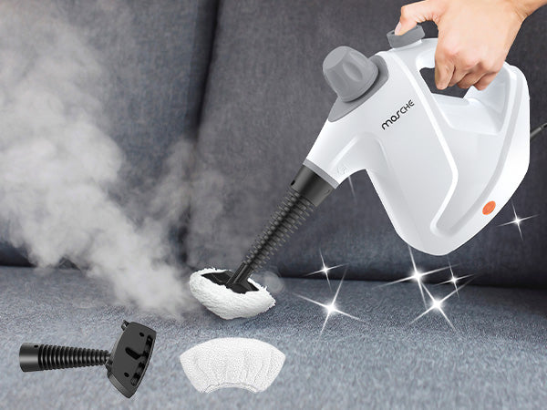 Multi-Surface Handheld Steam Cleaner with 11-Pieces Accessories, 15.2OZ All Natural Pressurized Steamer for Cleaning, Multipurpose Steam Cleaner for Home to Clean Dirt, Grout, Tile, Grease and More